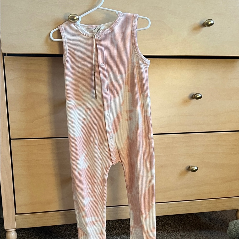 Spearmint Love Pink and Cream Romper